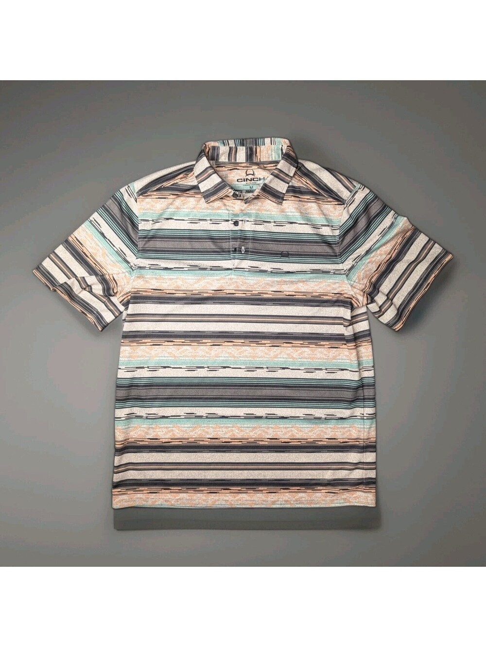 Cinch Polo Shirt Medium Mens Western Southwestern Golf